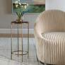 1_Cinnabar Road Victoria 12" Wide Antique Gold Accent Table