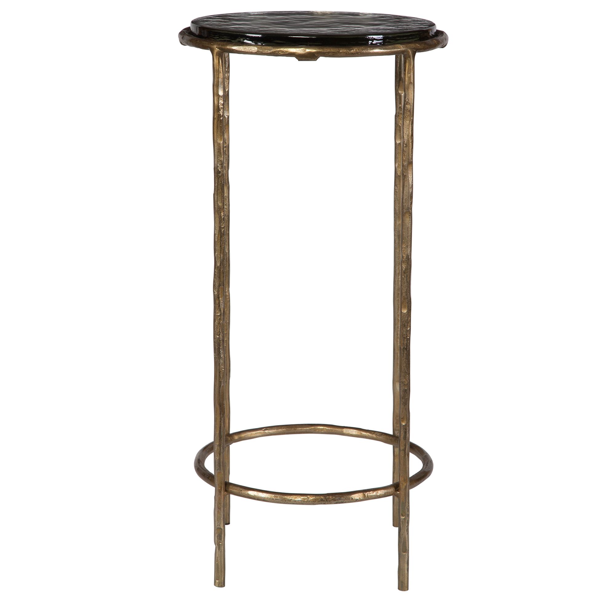 Image 4 Cinnabar Road Victoria 12" Wide Antique Gold Accent Table more views