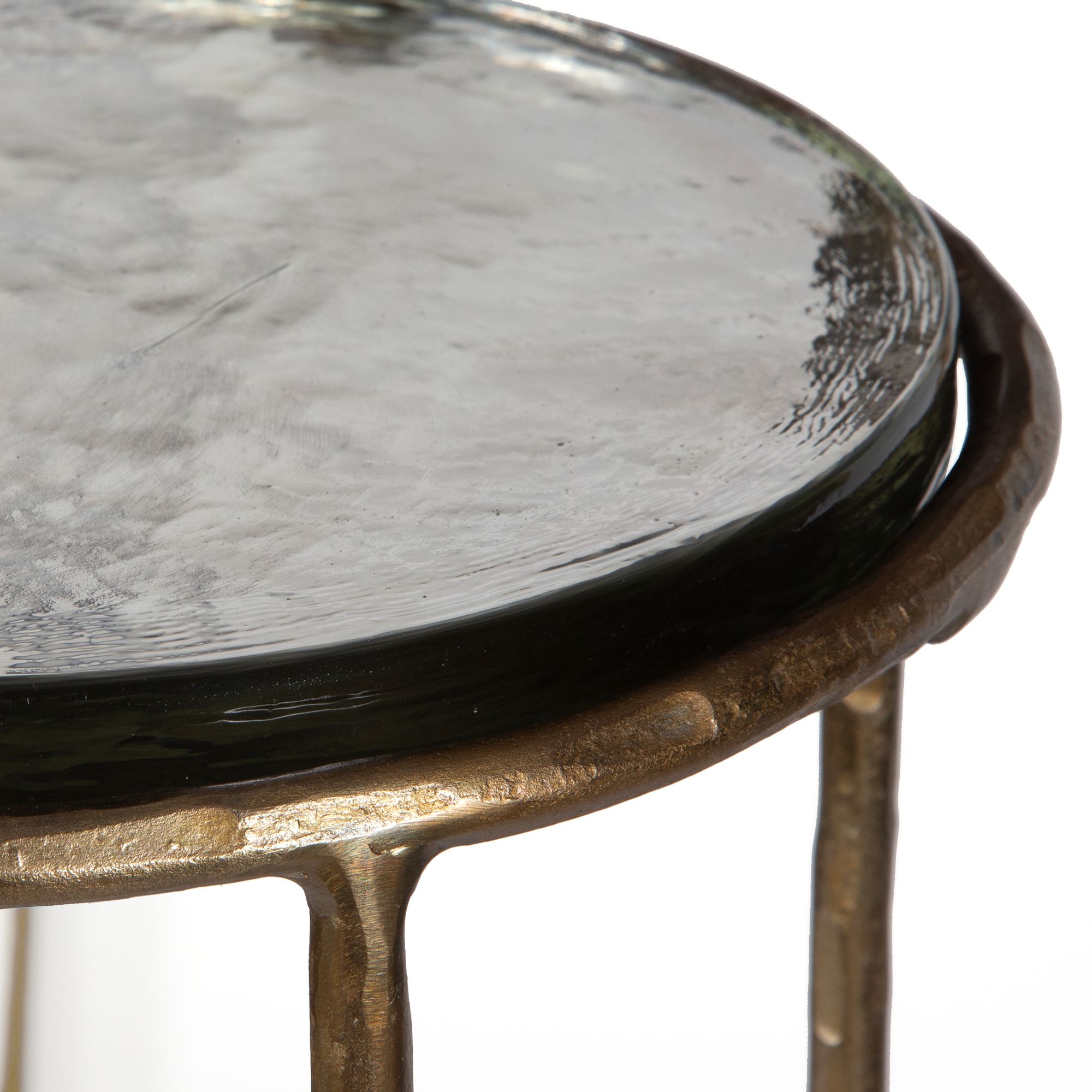Image 5 Cinnabar Road Victoria 12" Wide Antique Gold Accent Table more views