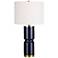 Cinnabar Road Vidar Blue Ceramic and Gold Metal Table Lamp
