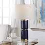 1_Cinnabar Road Vidar Blue Ceramic and Gold Metal Table Lamp