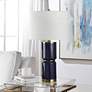 3_Cinnabar Road Vidar Blue Ceramic and Gold Metal Table Lamp more views