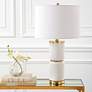 3_Cinnabar Road Vidar White Ceramic and Gold Metal Table Lamp more views