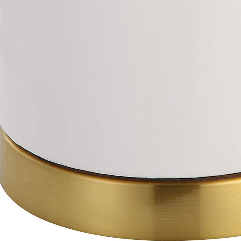 Image 4 Cinnabar Road Vidar White Ceramic and Gold Metal Table Lamp more views