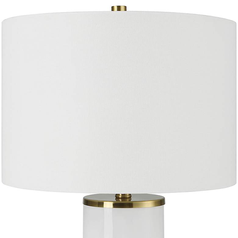 Image 5 Cinnabar Road Vidar White Ceramic and Gold Metal Table Lamp more views