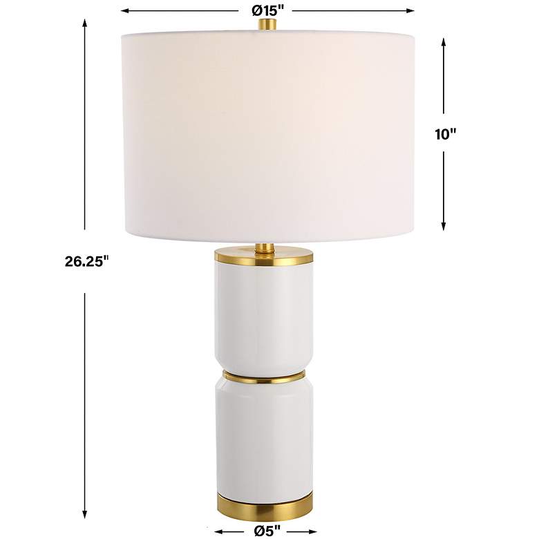 Image 7 Cinnabar Road Vidar White Ceramic and Gold Metal Table Lamp more views