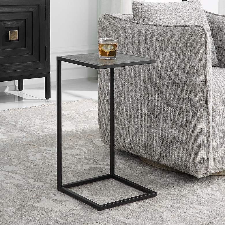 Image 1 Cinnabar Road Walker 12"W Antique Black and Gray Accent Table