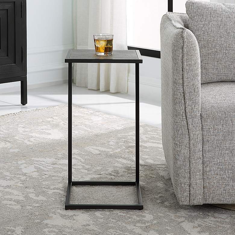 Image 3 Cinnabar Road Walker 12"W Antique Black and Gray Accent Table more views
