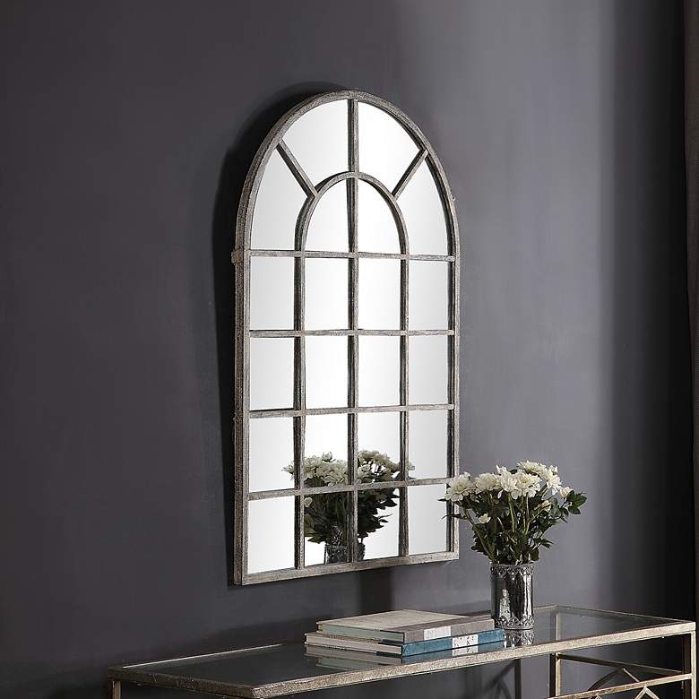 Image 5 Cinnabar Road Zinfandel Gray 30" x 44" Window Pane Wall Mirror more views