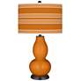 Cinnamon Spice Bold Stripe Double Gourd Table Lamp