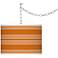 Cinnamon Spice Bold Stripe Giclee Glow Plug-In Swag Pendant
