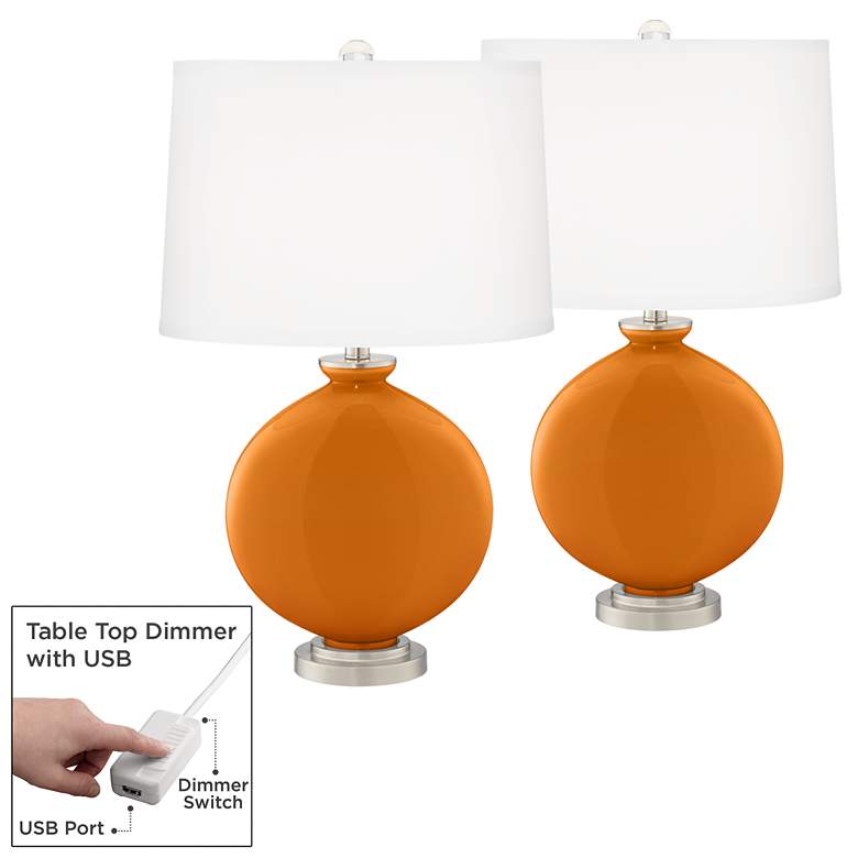 Image 1 Cinnamon Spice Carrie Table Lamp Set of 2 with Dimmers