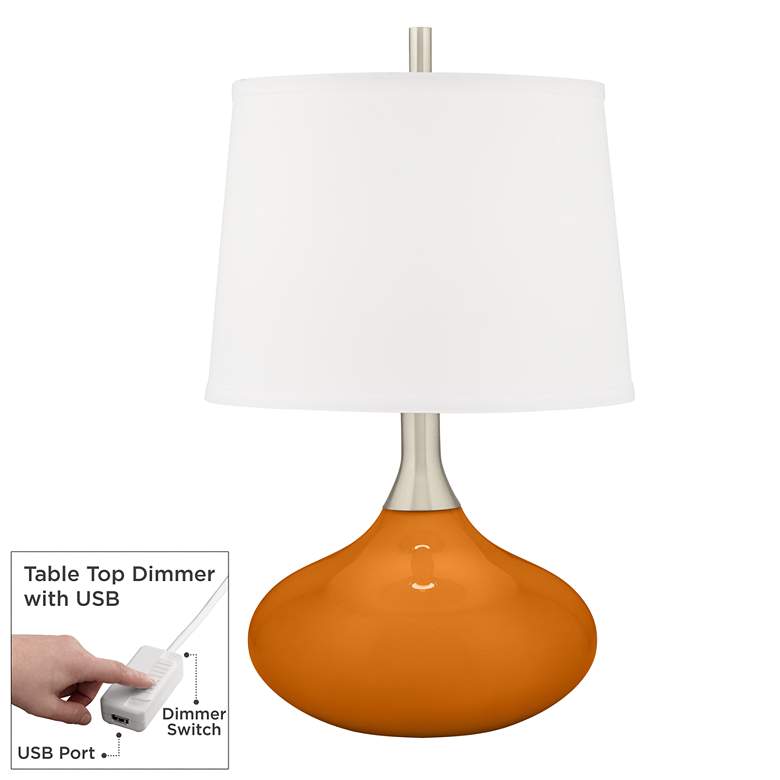 Image 1 Cinnamon Spice Felix Modern Table Lamp with Table Top Dimmer