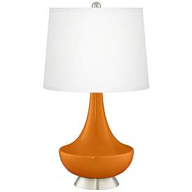 Image2 of Cinnamon Spice Gillan Glass Table Lamp with Dimmer