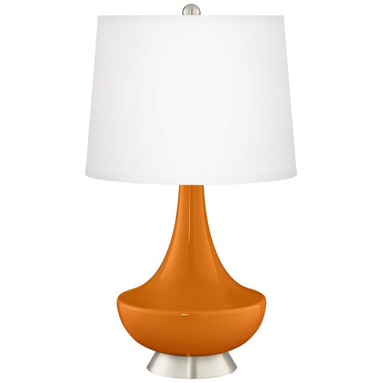 Image 2 Cinnamon Spice Gillan Glass Table Lamp with Dimmer