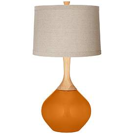 Image1 of Cinnamon Spice Natural Linen Drum Shade Wexler Table Lamp