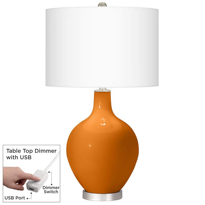 Image 1 Cinnamon Spice Ovo Table Lamp With Dimmer
