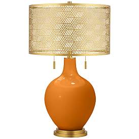 Image1 of Cinnamon Spice Toby Brass Metal Shade Table Lamp