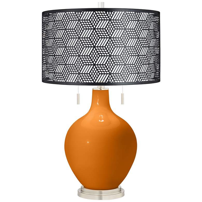 Image 1 Cinnamon Spice Toby Table Lamp With Black Metal Shade