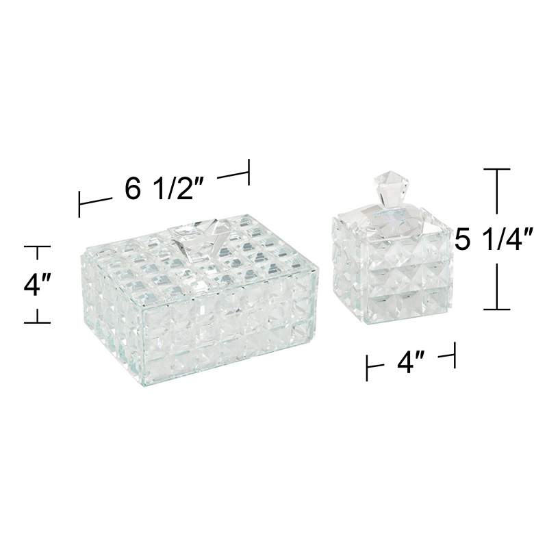 Image 6 Cintella Clear Glass Jewelry Boxes with Lid Set of 2 more views