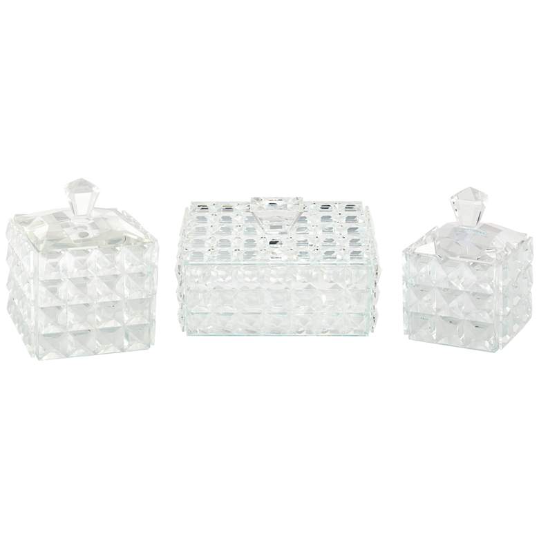 Image 1 Cintella Clear Glass Jewelry Boxes with Lid Set of 3
