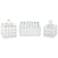 Cintella Clear Glass Jewelry Boxes with Lid Set of 3