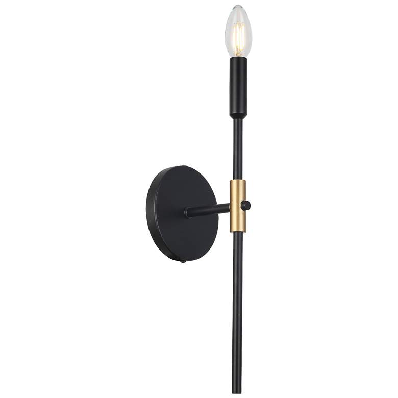 Image 1 Cinthia 16" High Matte Black And Aged Brass Wall Sconce