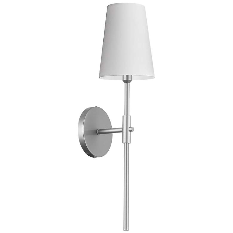 Image 1 Cinthia 21.5" High Polished Chrome Wall Sconce With White Shade