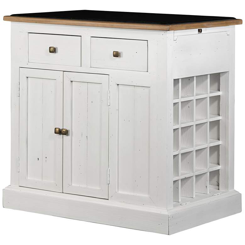 Image 1 Cintra 35 3/4" Wide Limestone White Small Kitchen Island