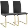 Cinzia Black Faux Leather Dining Chairs Set of 2