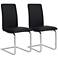 Cinzia Black Leatherette Side Chair Set of 2