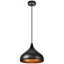 1_Circa 12 1/2" Wide Black Dome Pendant Light