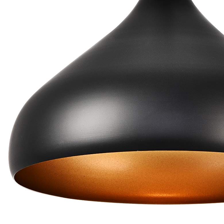 Image 2 Circa 12 1/2" Wide Black Dome Pendant Light more views