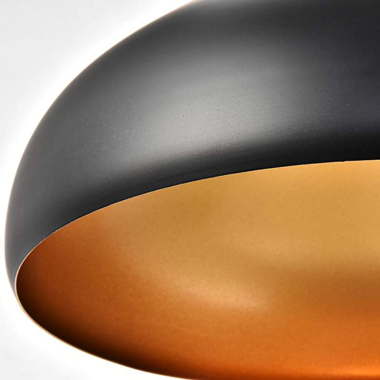 Image 3 Circa 12 1/2" Wide Black Dome Pendant Light more views