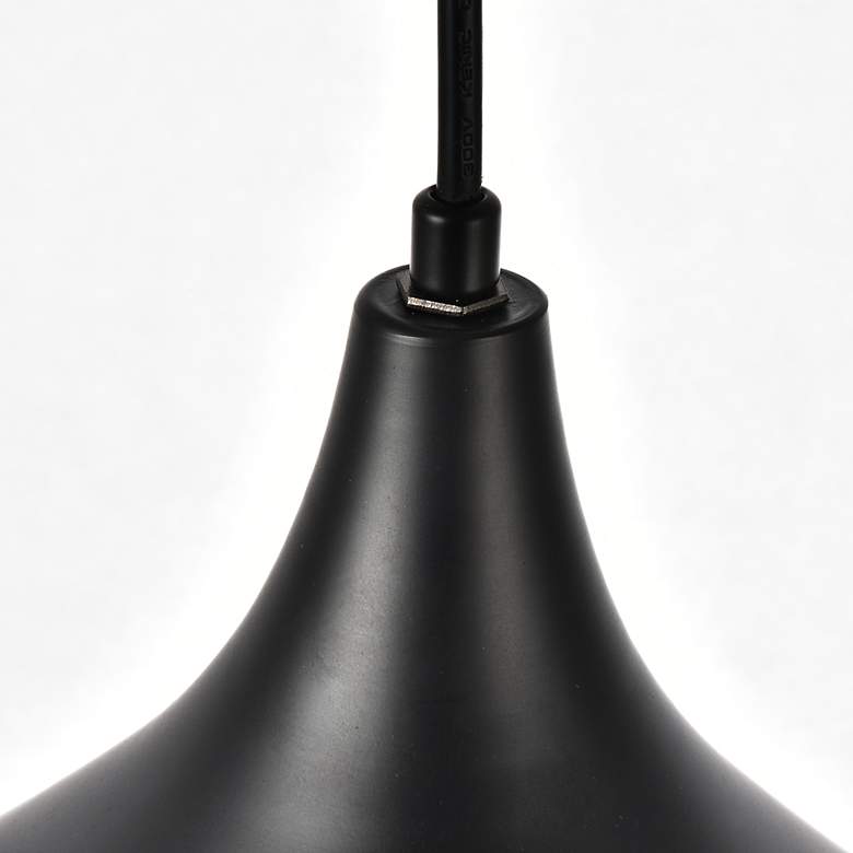 Image 6 Circa 12 1/2" Wide Black Dome Pendant Light more views