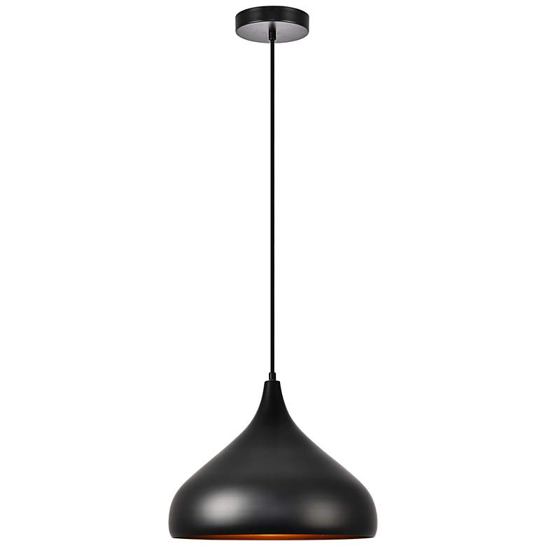 Image 7 Circa 12 1/2" Wide Black Dome Pendant Light more views