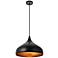 Circa 16 1/2" Wide Black Dome Pendant Light