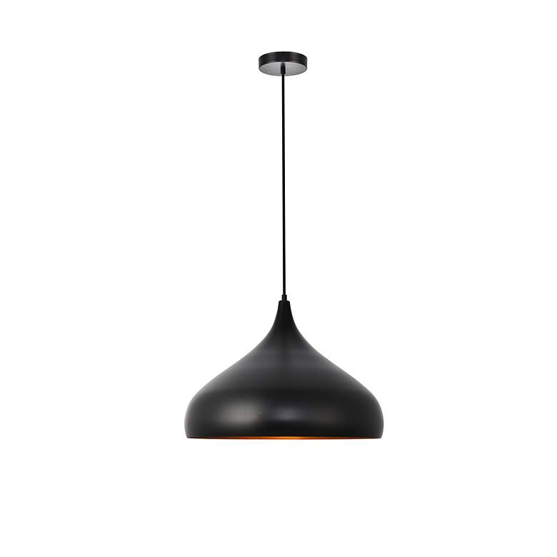 Image 3 Circa 16 1/2" Wide Black Dome Pendant Light more views