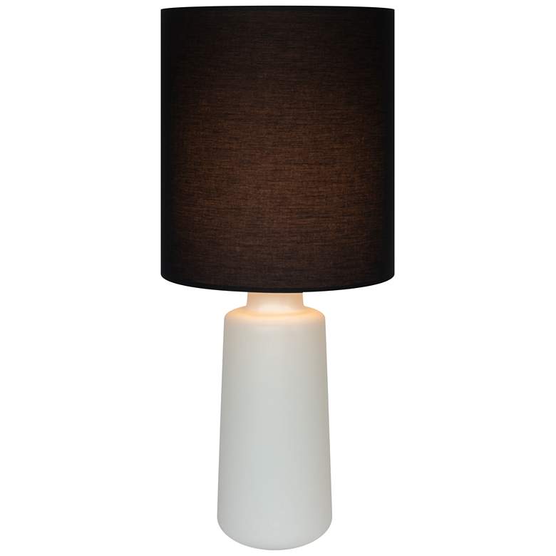 Image 1 Circa Bisque Ceramic Table Lamp with Black Linen Shade
