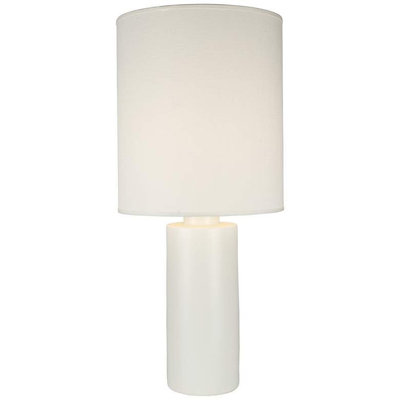 Image 1 Circa White Ceramic Table Lamp with Ivory Ipanema Shade