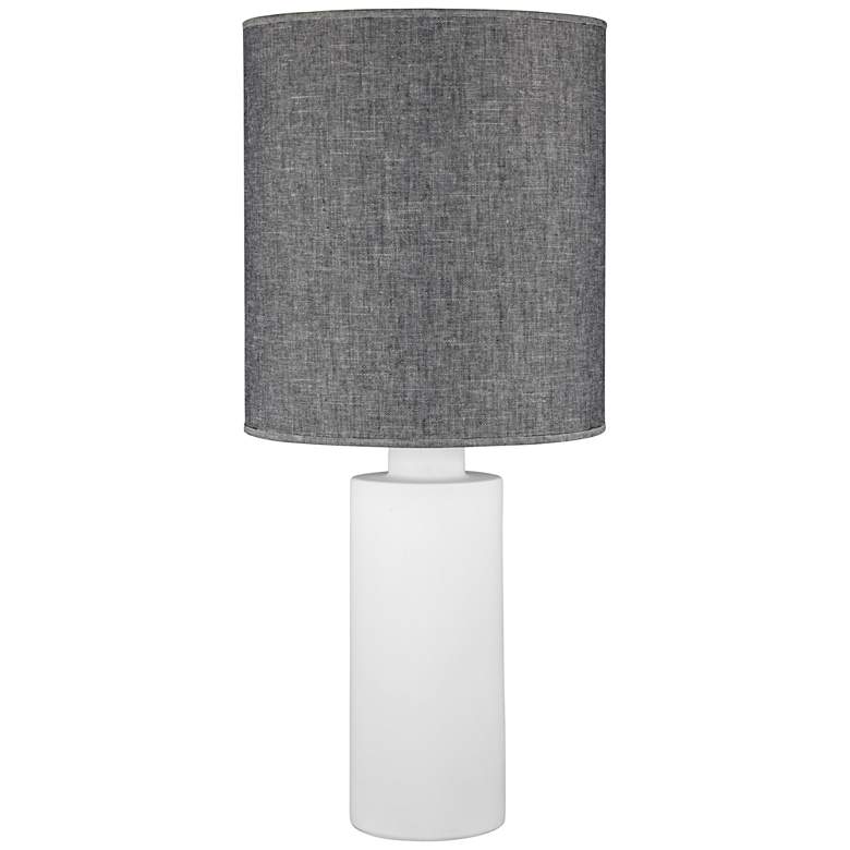 Image 1 Circa White Ceramic Table Lamp with Penguin Tweed Shade