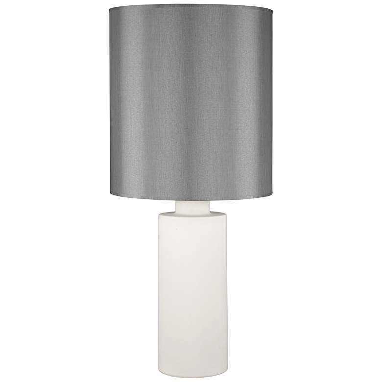 Image 1 Circa White Ceramic Table Lamp with Platinum Silk Shade