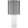 Circa White Ceramic Table Lamp with Platinum Silk Shade
