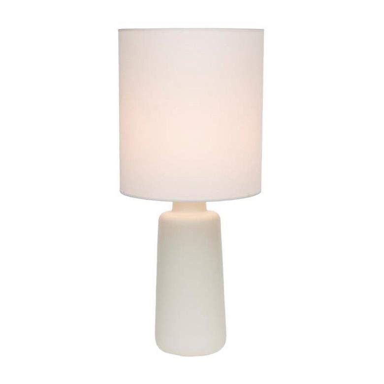Image 1 Circa White Ceramic Table Lamp with White Linen Shade
