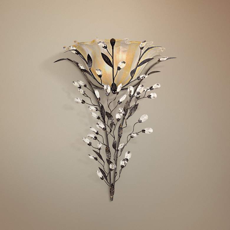 Image 1 Circeo 22 inch High Crystal Flower Wall Sconce by Elk Lighting