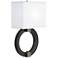 Circle Black and White Shaded Direct Wire Wall Lamp