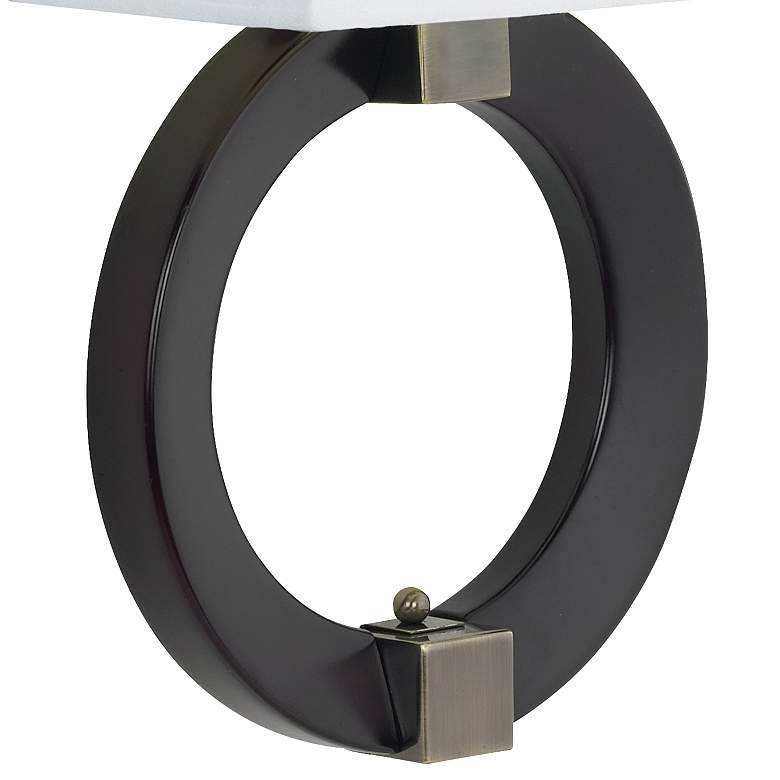 Circle Black and White Shaded Direct Wire Wall Lamp more views