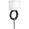 Circle Black and White Shaded Plug-In Wall Lamp