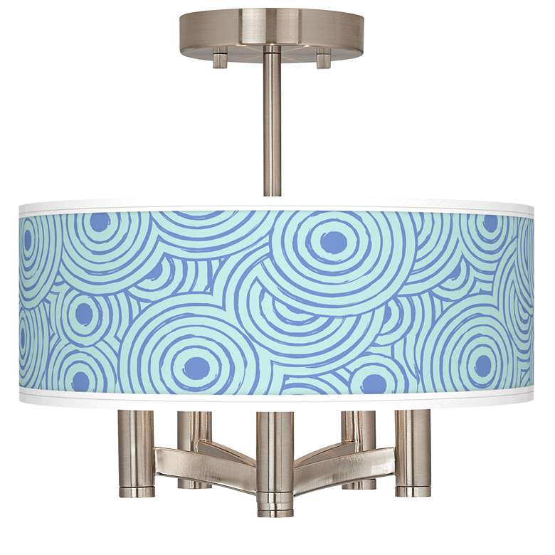 Image 1 Circle Daze Ava 5-Light Nickel Ceiling Light