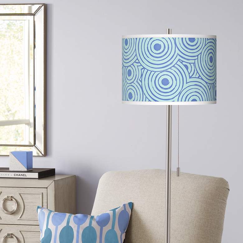 Image 1 Circle Daze Brushed Nickel Pull Chain Floor Lamp